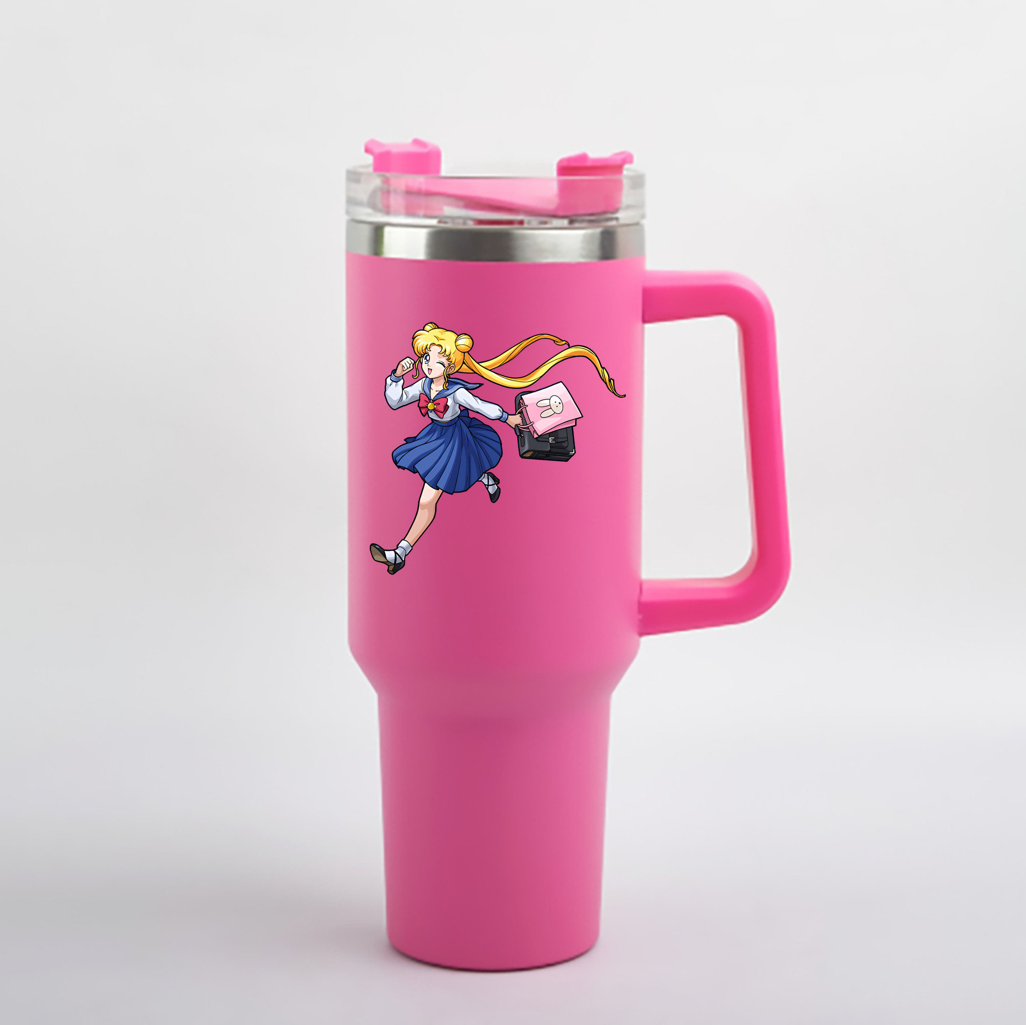 （画像用） 美少女戦士セーラームーン 愛野 美奈子 あいの みなこ Sailor Moon Aino Minako 1200mL車用タンブラー - クリスタルステッカー（プラスチックストロー付き）